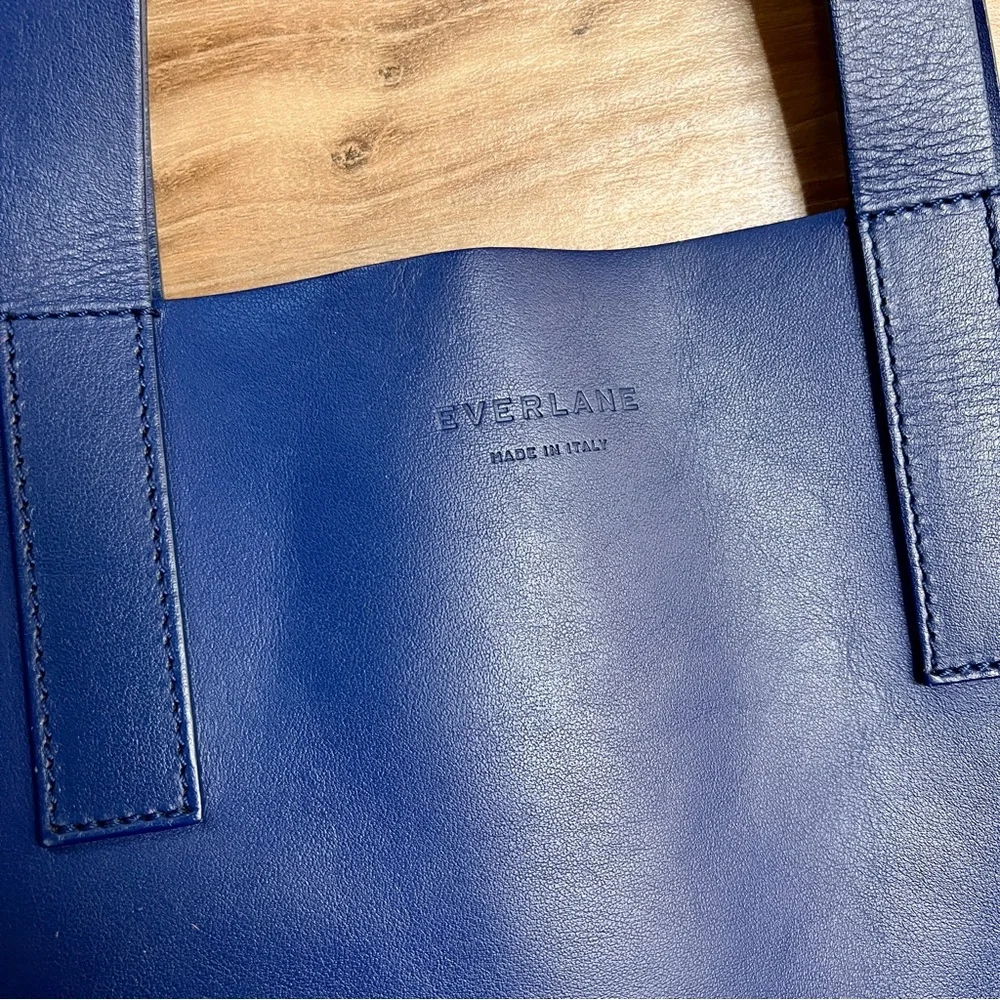 Everlane Blue Leather Tote Bag